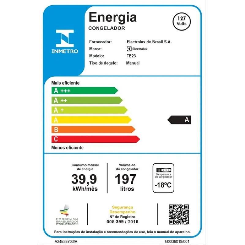 -ページ Freezer Vertical Electrolux 197 Litros Cycle Defrost Uma Porta